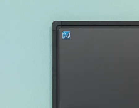 Kreidetafel grau mit schwarzem Softline-Rahmen